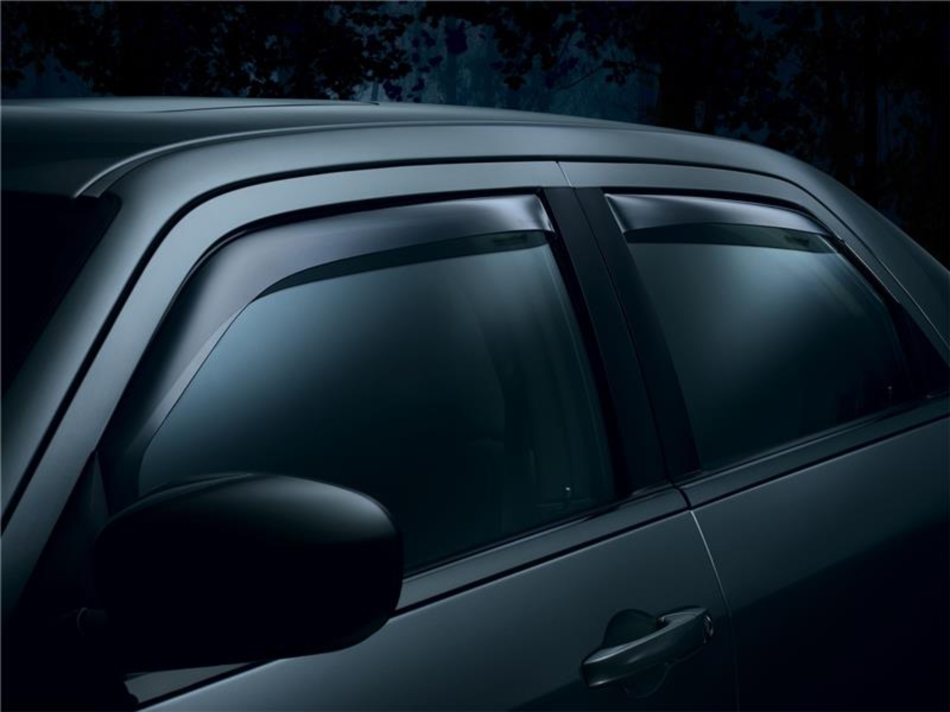 Picture of WeatherTech 05-13 Toyota Tacoma Double Cab Front and Rear Side Window Deflectors - Dark Smoke