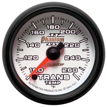 Picture of Autometer Phantom II 52mm Full Sweep Electronic 100-260 Deg F Transmission Temperature Gauge