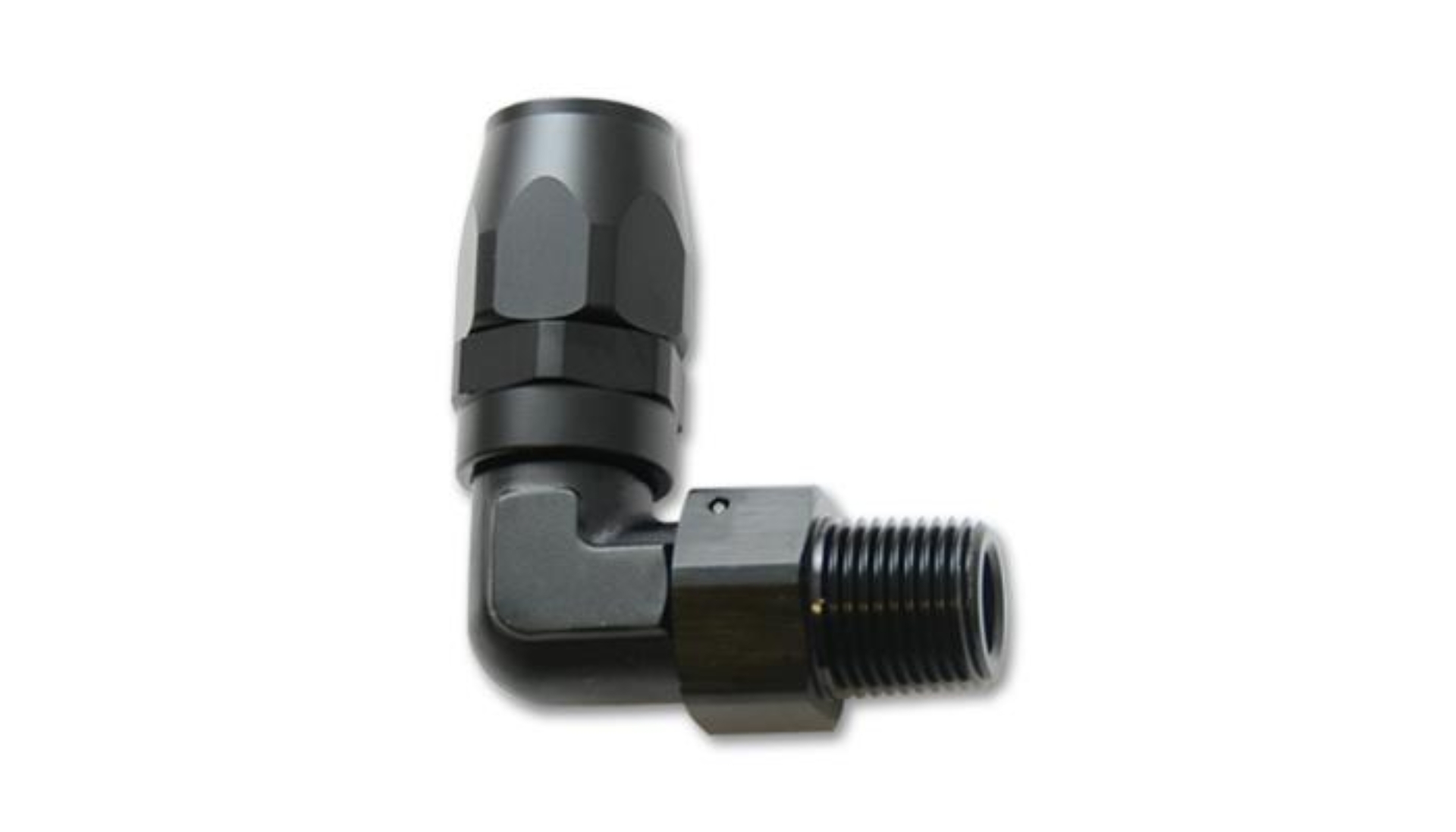 Picture of Vibrant Male NPT 90 Degree Hose End Fitting -8AN - 3/8 NPT