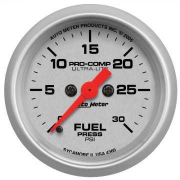 Picture of Autometer Ultra-Lite 52mm 0-30 PSI Full Sweep Electronic Fuel Pressure Gauge