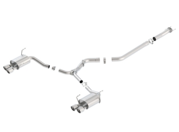 Picture of Borla 15-16 Subaru WRX / STI 2.5L S-Type Cat-Back Exhaust Quad Rd RL Tips