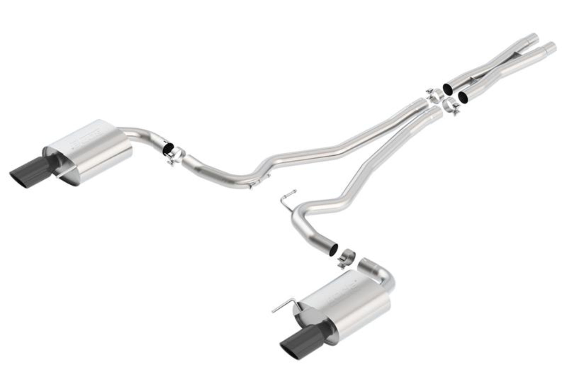 Picture of Borla S-Type Cat-Back 15-17 Ford Mustang GT 5.0L V8 MT/AT 2.5in pipe 4in tip (Black Chrome)
