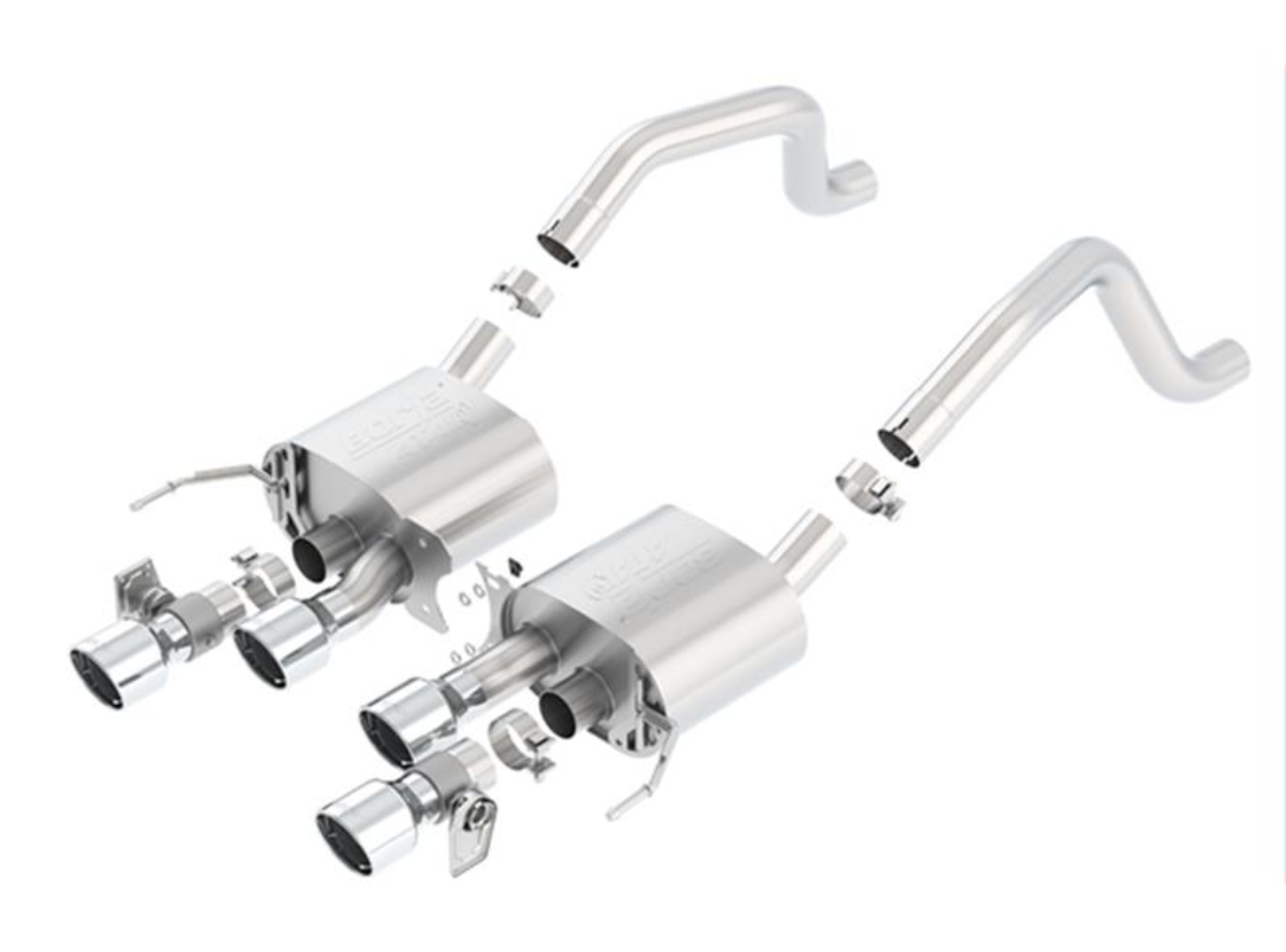 Picture of Borla 15 Chevy Corvette C7 ZO6 6.2L w/o AFM w/ NPP ATAK Quad RD RL IC Tips Center Rear Exit Exhaust