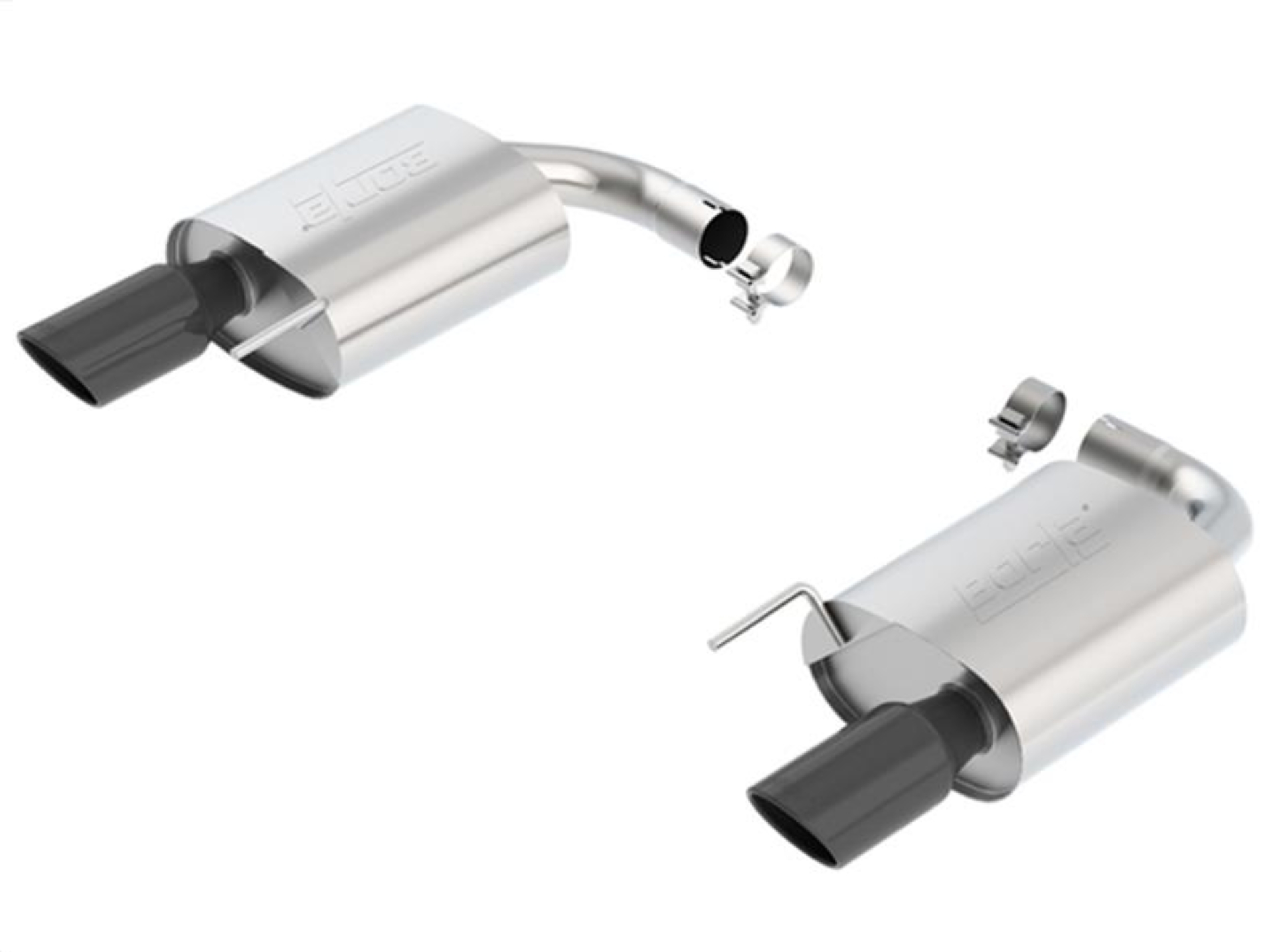 Picture of Borla S-Type Rear Section 15-17 Ford Mustang GT 5.0L V8 MT/AT 2.5in pipe 4in tip (Black Chrome)