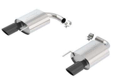 Picture of Borla S-Type Rear Section 15-17 Ford Mustang GT 5.0L V8 MT/AT 2.5in pipe 4in tip (Black Chrome)
