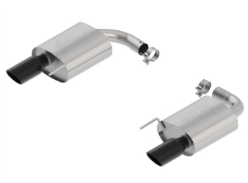 Picture of Borla Atak S Rear Section 15-17 Ford Mustang GT 5.0L V8 MT/AT 2.5in pipe 4in tip (Black Chrome)