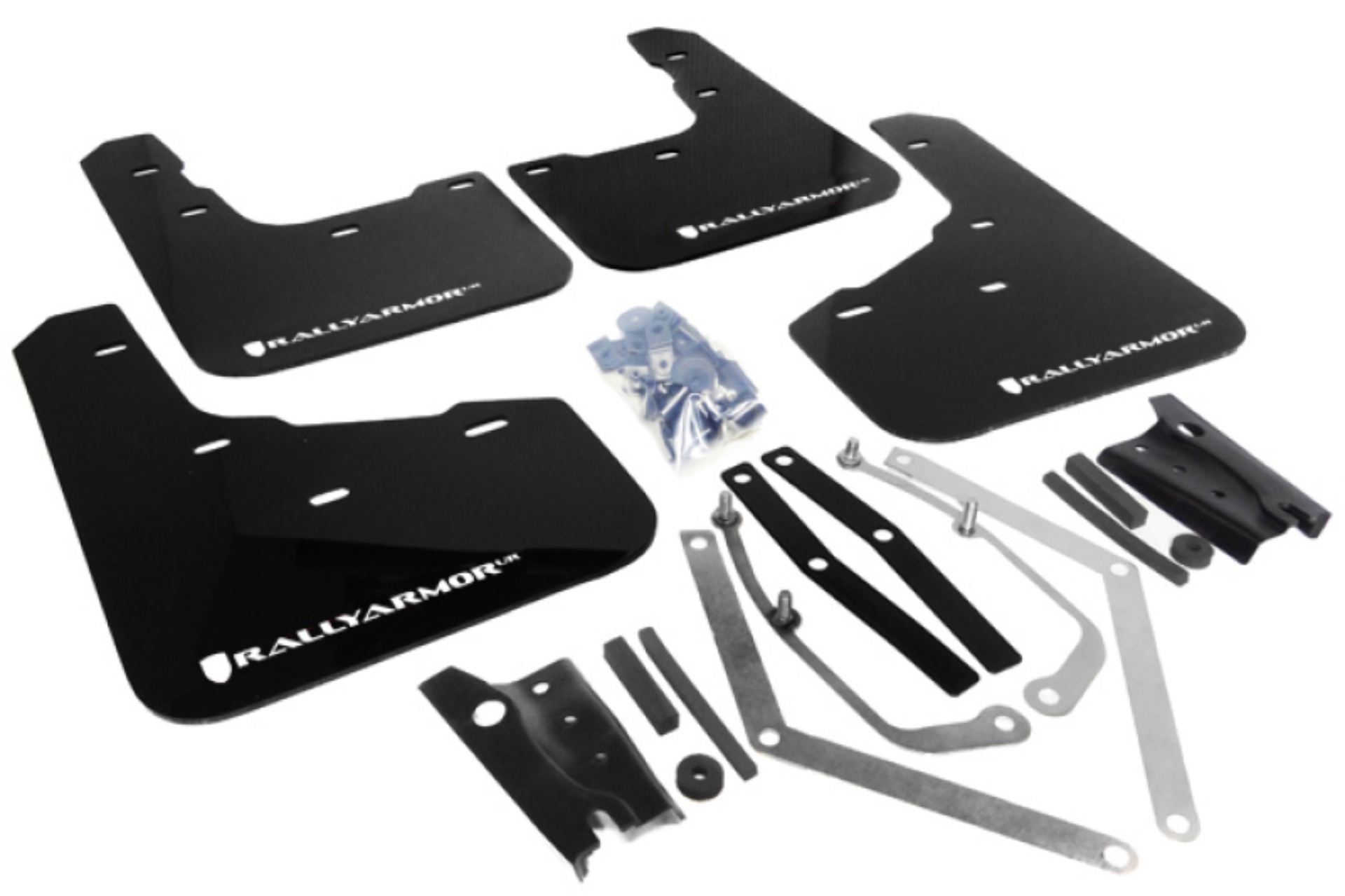 Picture of Rally Armor RAL UR Blk Flap/Wht Logo Mud Flaps - MF29-UR-BLK/WH