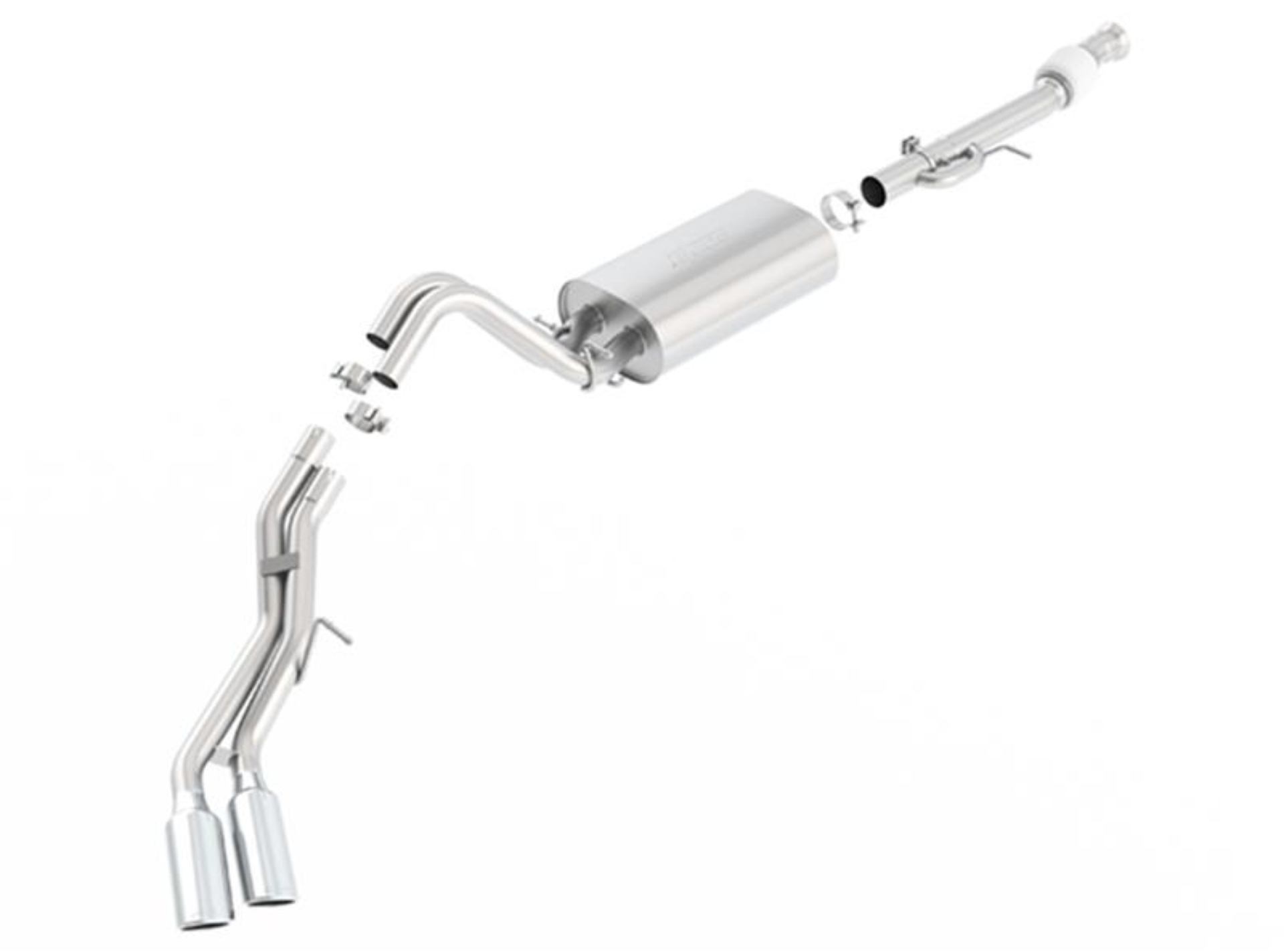 Picture of Borla 15-16 Cadillac Escalade ESV 6.2L Auto Trans Dual Round Rolled Truck Side Exit Catback Exhaust