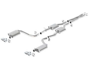 Picture of Borla 15-16 Dodge Challenger R/T 5.7L Dual Rectangle Angle Cut Dual Split Rear Exit S-Type Exhaust