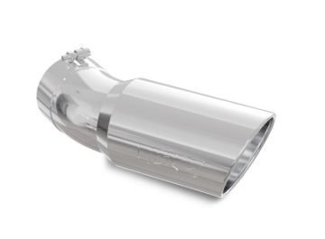 Picture of MBRP Universal Tip 6in OD 5in Inlet 15.5in Length 30 Deg Bend Angled Rolled End T304