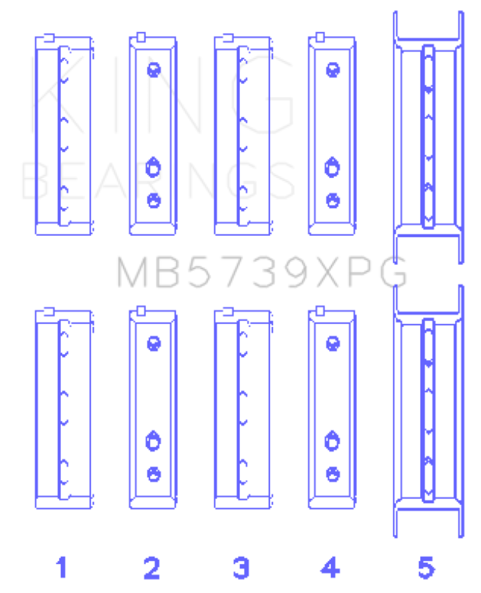Picture of King Engine Bearings Subaru EJ20/EJ22/EJ25 Tri-Metal Perf Main Bearing Set - Size +.002mm