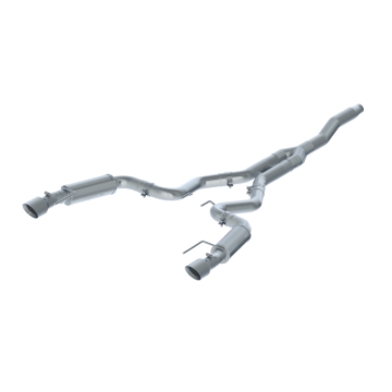 Picture of MBRP 15-18 Ford Mustang EcoBoost 2.3L T409 3in Cat Back Dual Split Rear Exit (Street Version)