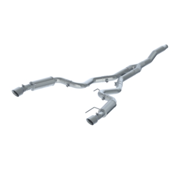 Picture of MBRP 15-18 Ford Mustang EcoBoost 2.3L T409 3in Cat Back Dual Split Rear Exit (Race Version)