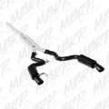 Picture of MBRP 15-19 Ford Mustang EcoBoost 2.3L Black 3in Cat Back Dual Split Rear Exit (Race Version)