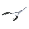 Picture of MBRP 15-18 Ford Mustang EcoBoost 2.3L Black 3in Cat Back Dual Split Rear Exit (Street Version)