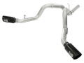 Picture of aFe MACHForce XP Exhaust Aluminized Dual Split DPF Back 11-15 GM Diesel Truck V8-6.6L (td) (BLK tip)