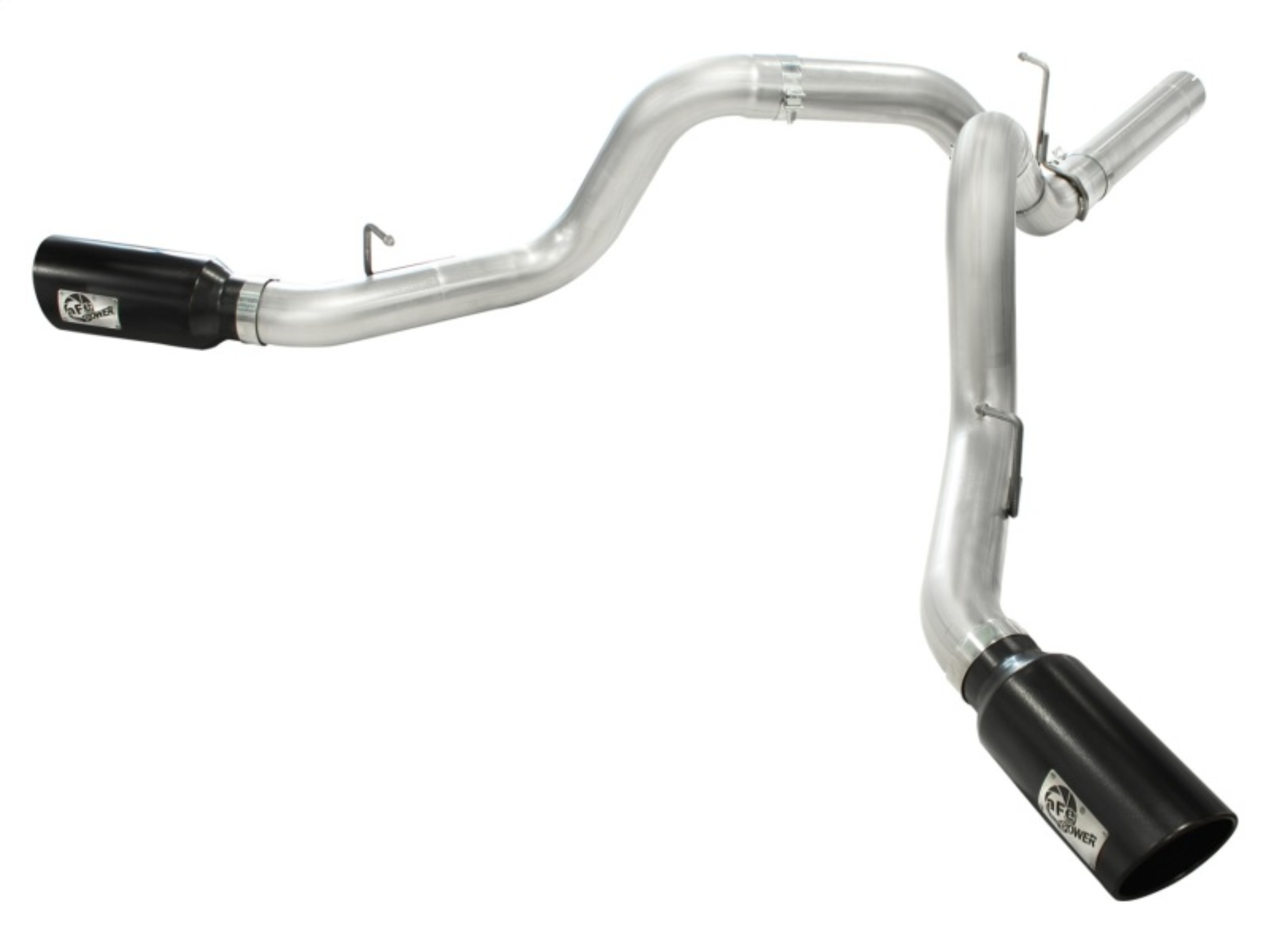 Picture of aFe MACHForce XP Exhaust Aluminized Dual Split DPF Back 11-15 GM Diesel Truck V8-6.6L (td) (BLK tip)