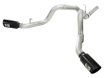 Picture of aFe MACHForce XP Exhaust Aluminized Dual Split DPF Back 11-15 GM Diesel Truck V8-6.6L (td) (BLK tip)