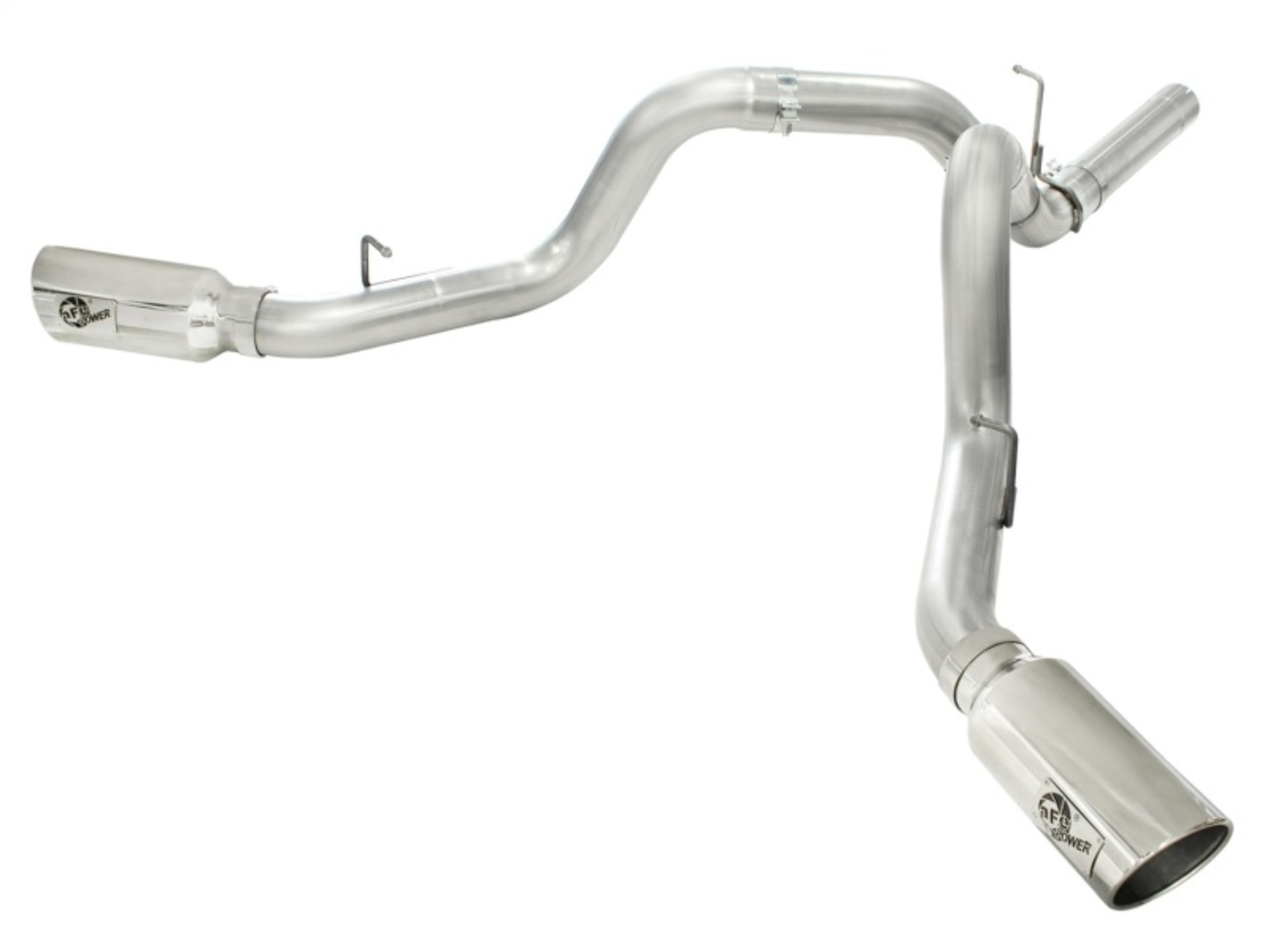 Picture of aFe MACHForce XP Exhaust Aluminized Dual Split DPF Back 11-15 GM Diesel Truck V8-6.6L (td) (pol tip)