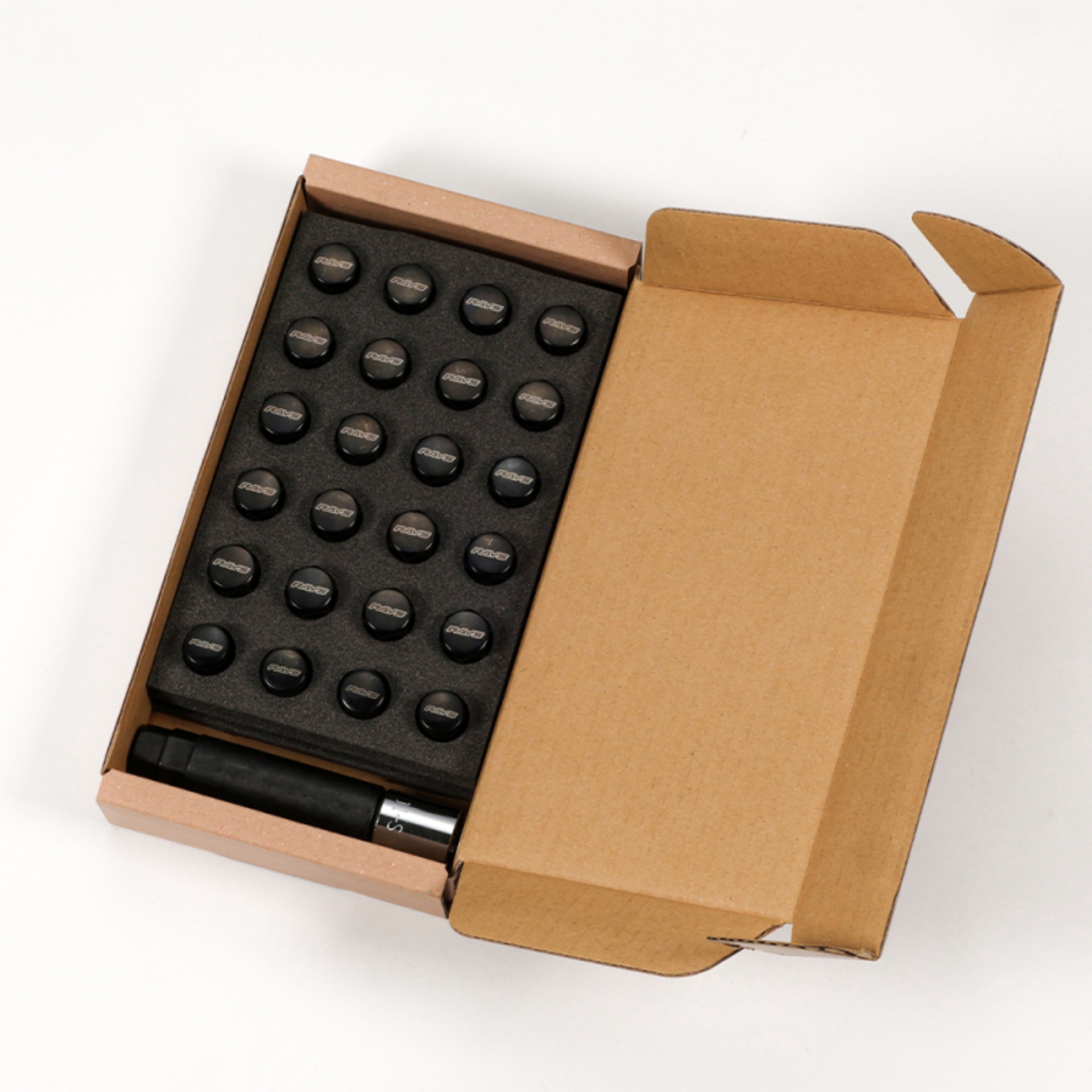 Picture of Rays M12x1.25 5 holes 16pcs nut, 4pcs Lock nut, 1 adapter & 1 lock nut key - Black