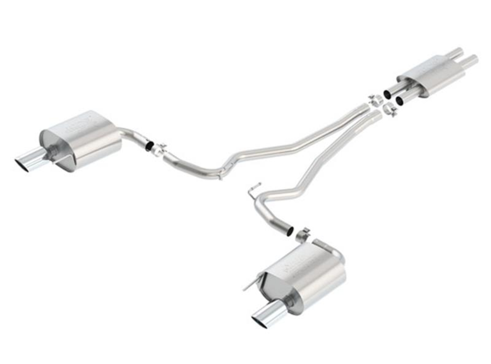 Picture of Borla ATAK Cat Back 15 Ford Mustang 3.7L V6 MT/AT 2.25in Pipe 4in Single Round Rolled Tips