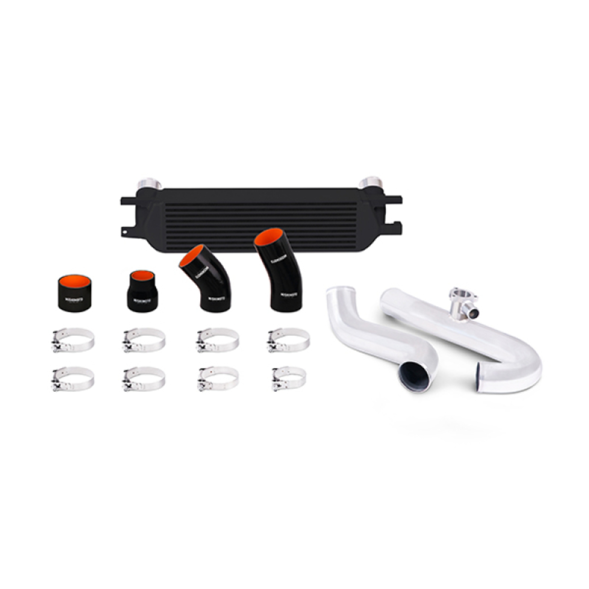 Picture of Mishimoto 2015 Ford Mustang EcoBoost Performance Intercooler Kit - Black Core Polished Pipes