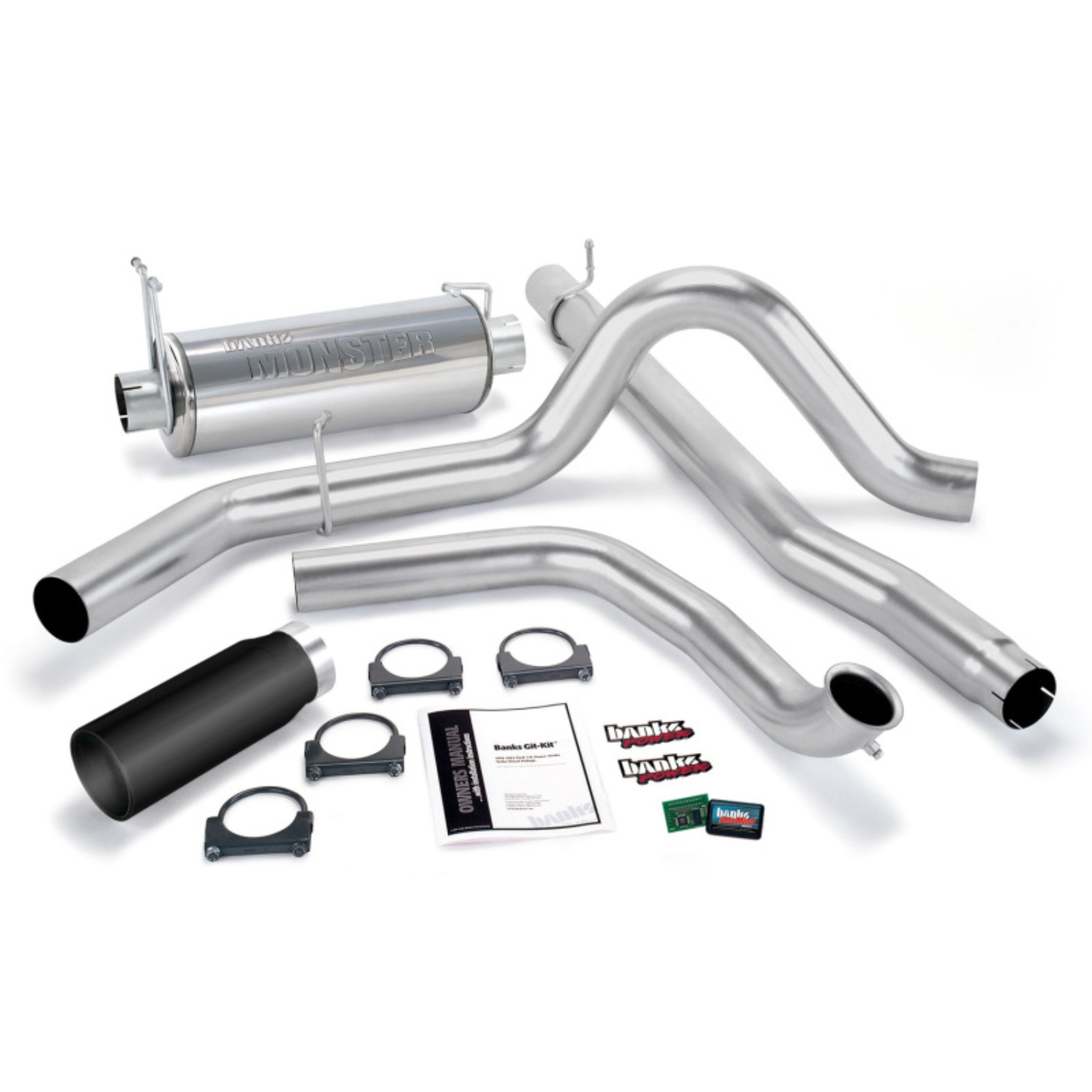 Picture of Banks Power 99 Ford 7.3L Truck w/Cat Conv Git-Kit - SS Single Exhaust w/ Black Tip