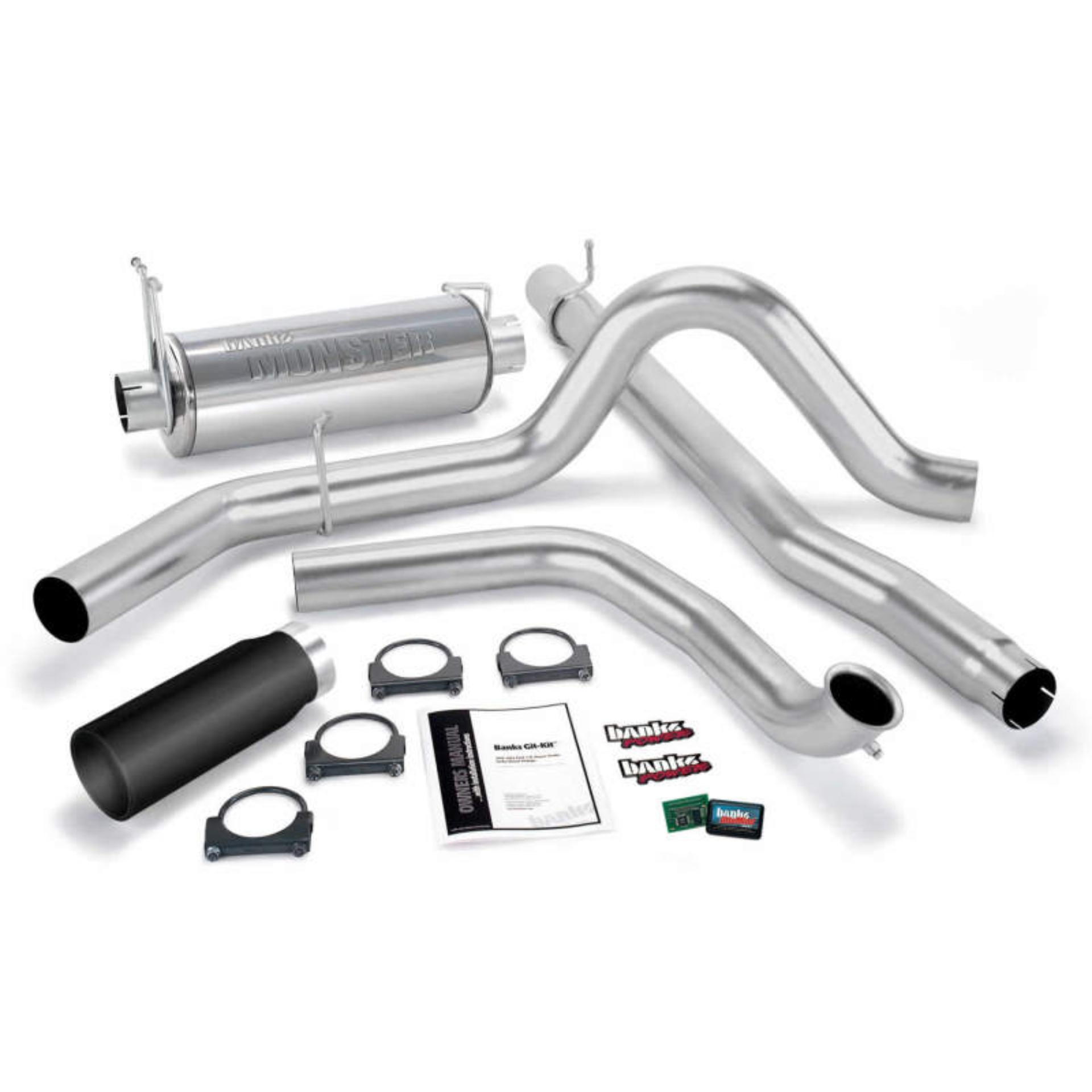 Picture of Banks Power 01-03 Ford 7.3L w/Cat Conv Git-Kit - SS Single Exhaust w/ Black Tip