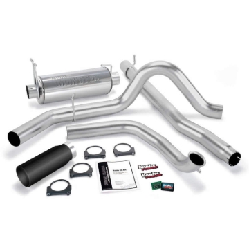Picture of Banks Power 01-03 Ford 7.3L w/Cat Conv Git-Kit - SS Single Exhaust w/ Black Tip
