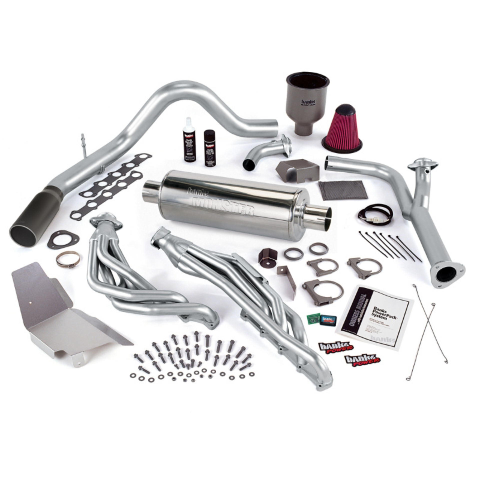 Picture of Banks Power 99-04 Ford 6.8L Truck EGR-Late Cat PowerPack System - SS Single Exhaust w/ Black Tip