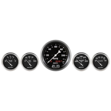 Picture of Auto Meter Gauge Kit 5 pc. 3 3/8in & 2 1/16in GPS Speedometer Old Tyme Black