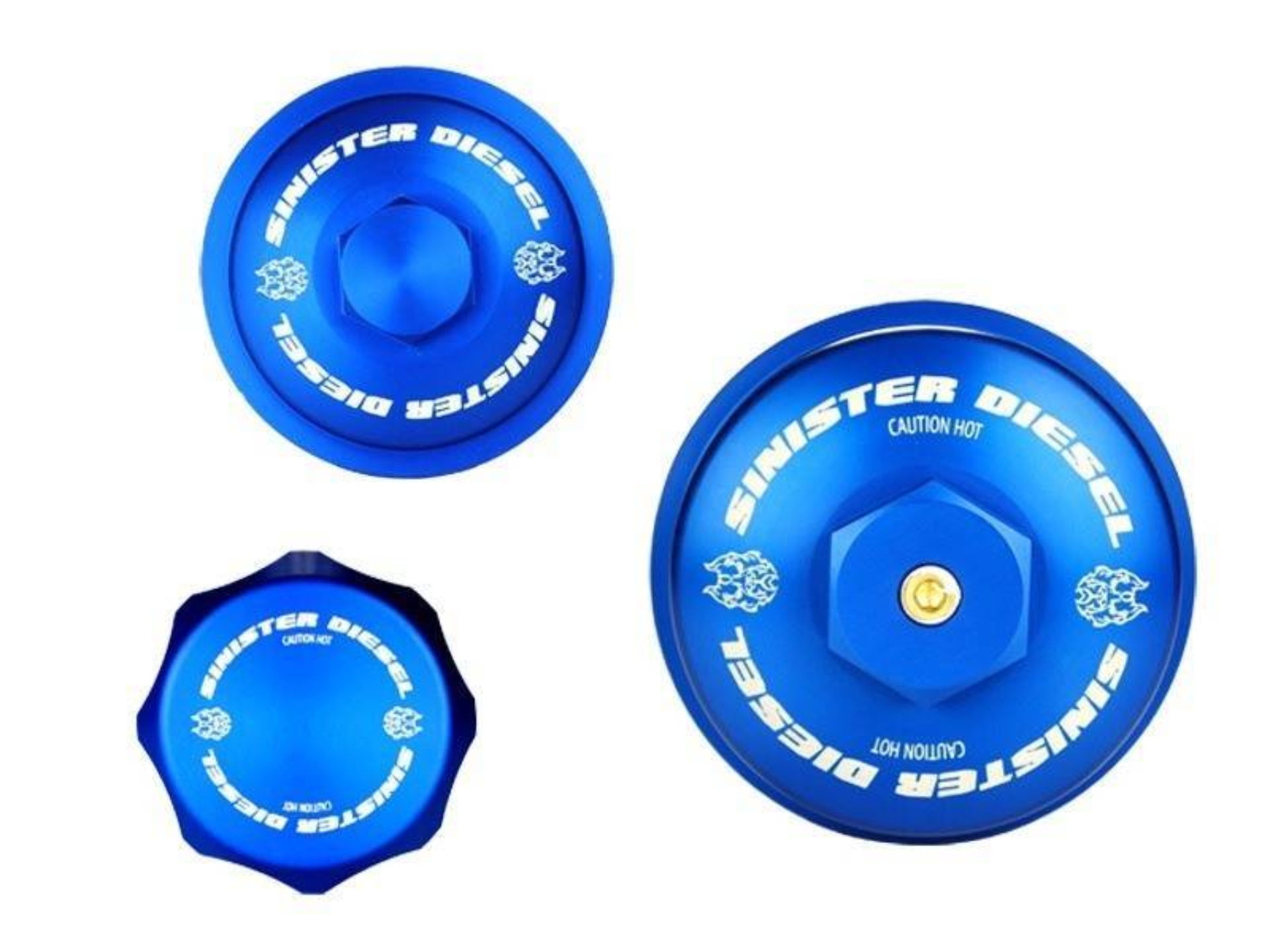 Picture of Sinister Diesel 03-07 Ford 6.0L Billet Blue Cap Kit