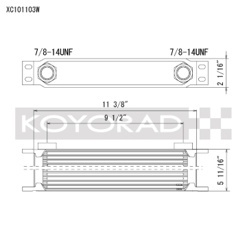 Picture of Koyo 10 Row Oil Cooler 11.25in x 3in x 2in (AN-10 ORB provisions)