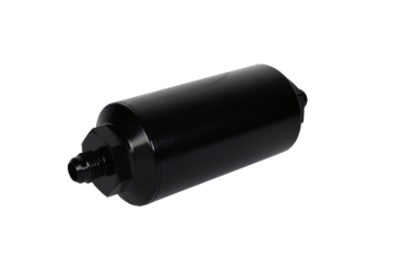 Picture of Aeromotive In-Line Filter - (AN-6 Male) 10 Micron Fabric Element Bright Dip Black Finish