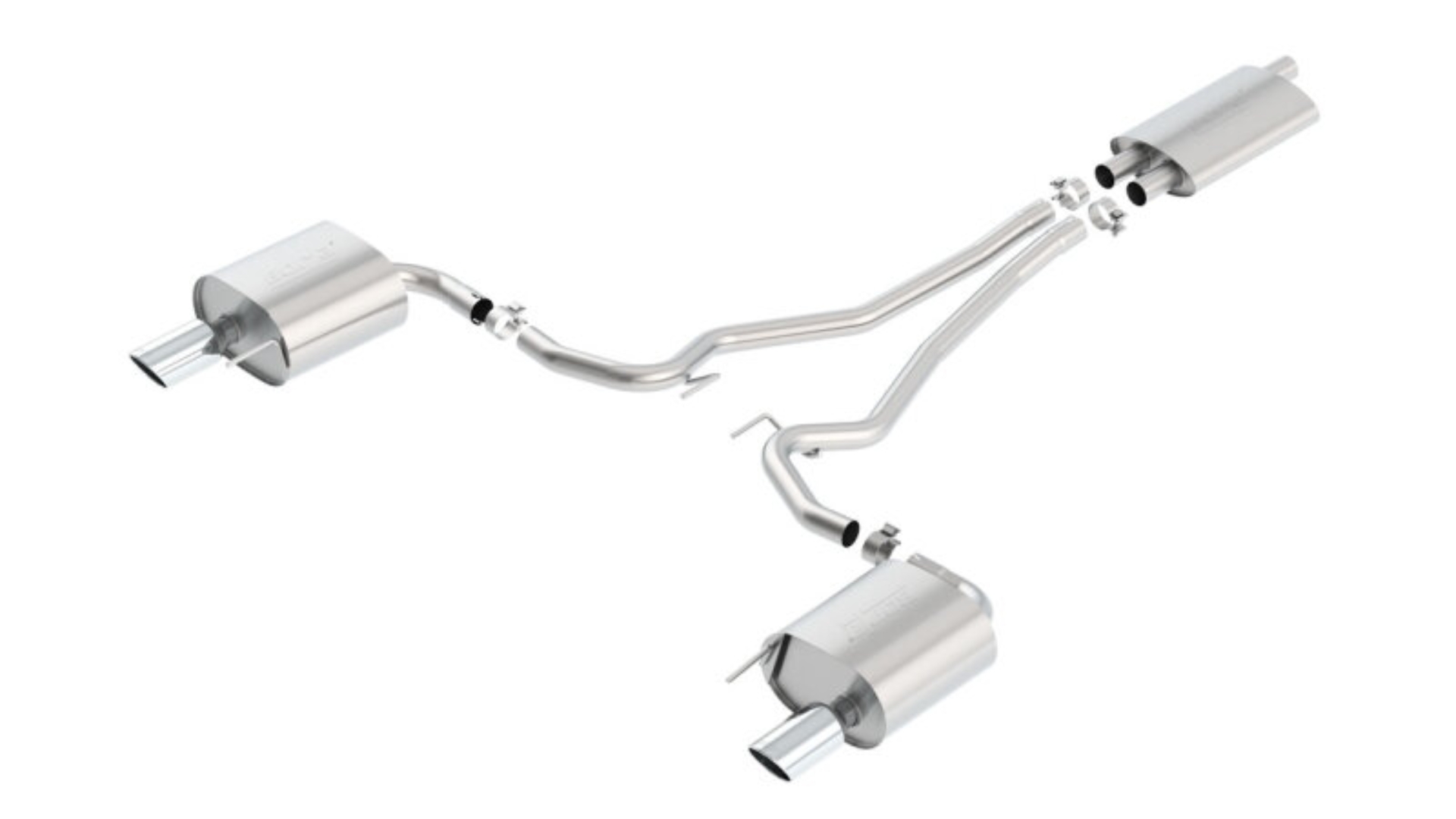 Picture of Borla 15-16 Ford Mustang EcoBoost 2.3L AT/MT EC-Type Cat Back SS Single Round Rolled Tips Exhaust