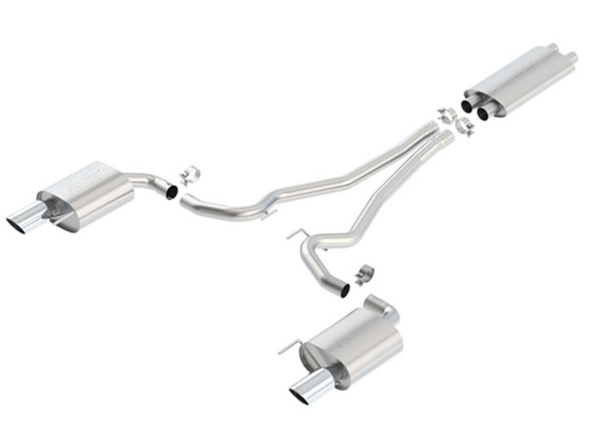 Picture of Borla 15-16 Ford Mustang GT / Convertible 5.0L AT/MT EC-Type CB SS Single Round Rolled Tips Exhaust