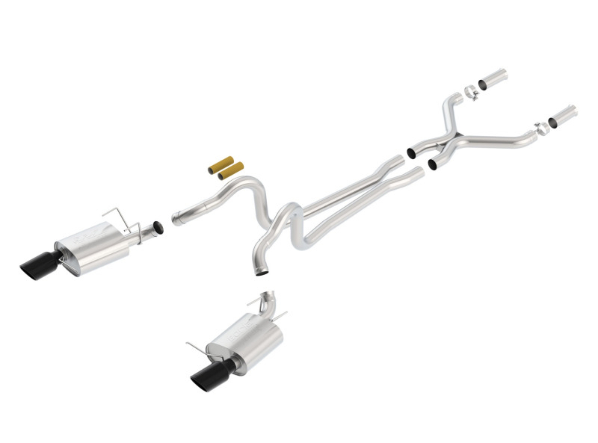 Picture of Borla 13-14 Mustang GT/Boss 302 5.0L V8 RWD Single Split Rear Exit ATAK Black Chrome CB Exhaust