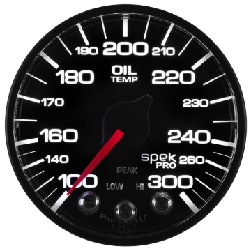 Picture of Autometer Spek-Pro 52.4mm 100-300 F Deg Digital Stepper Motor Oil Temp Gauge