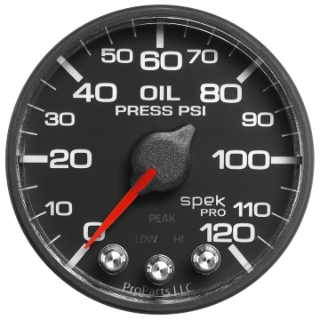 Picture of Autometer Spek-Pro 52.4mm 0-120 PSI Digital Stepper Motor Oil Pressure Gauge