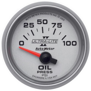 Picture of Autometer Ultra-Lite II 52mm 0-100 PSI Electrical Oil Pressure Gauge