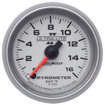 Picture of Autometer Ultra-Lite II 52mm 0-1600 Deg F Full Sweep Electric Pyrometer (EGT) Gauge