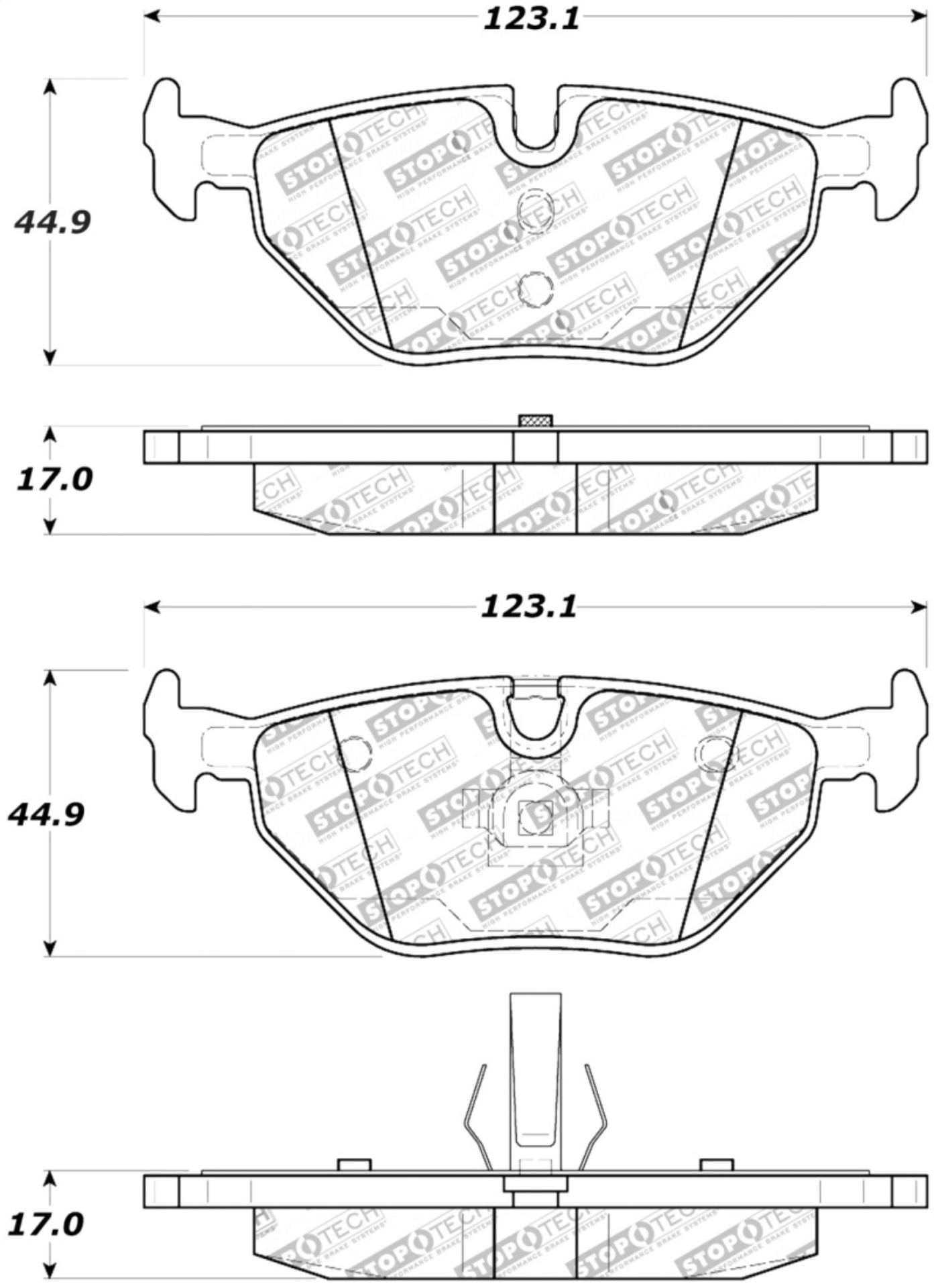 Picture of Street Brake Pads with Shims and Hardware