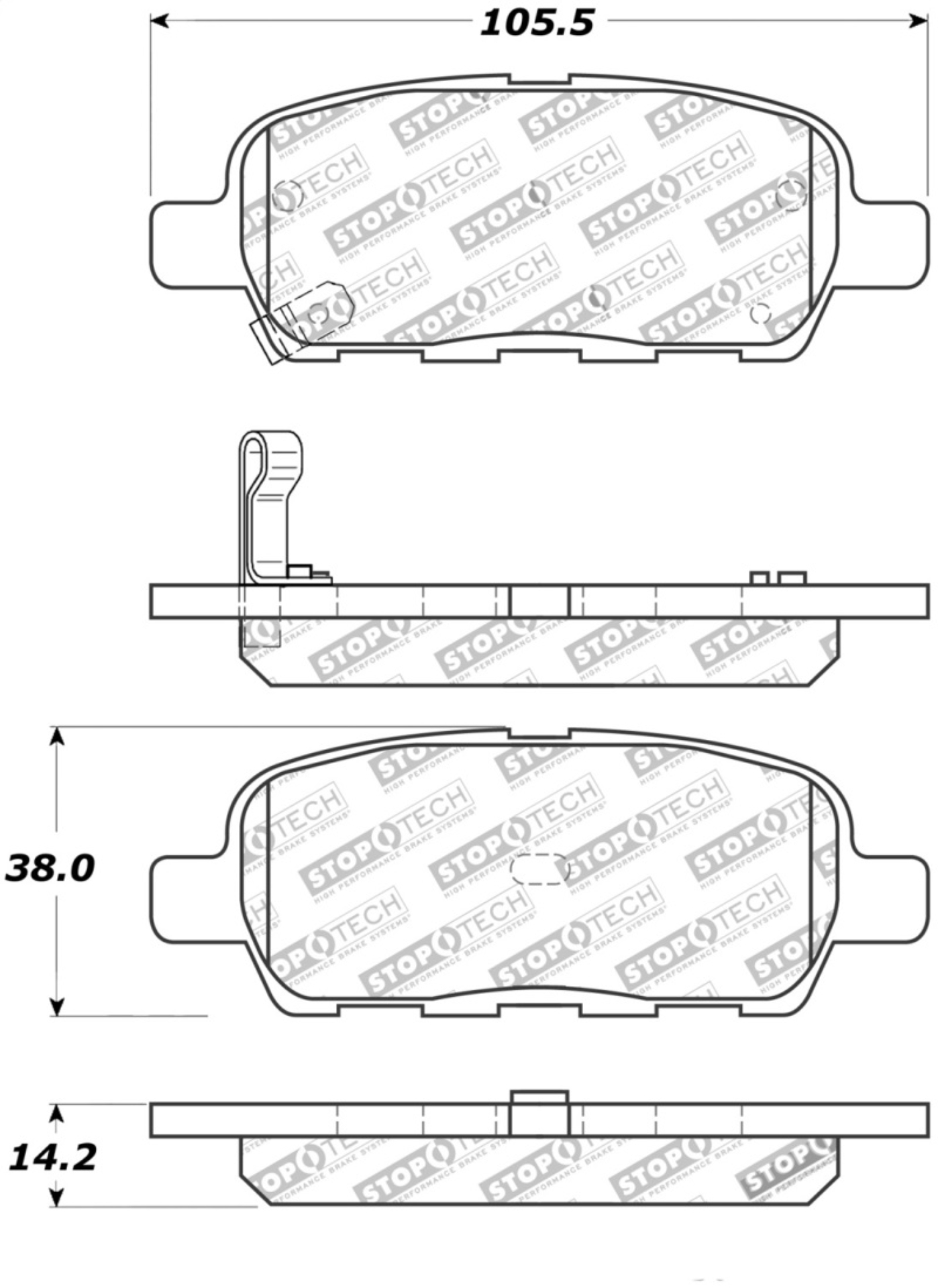 Picture of Street Brake Pads with Shims and Hardware