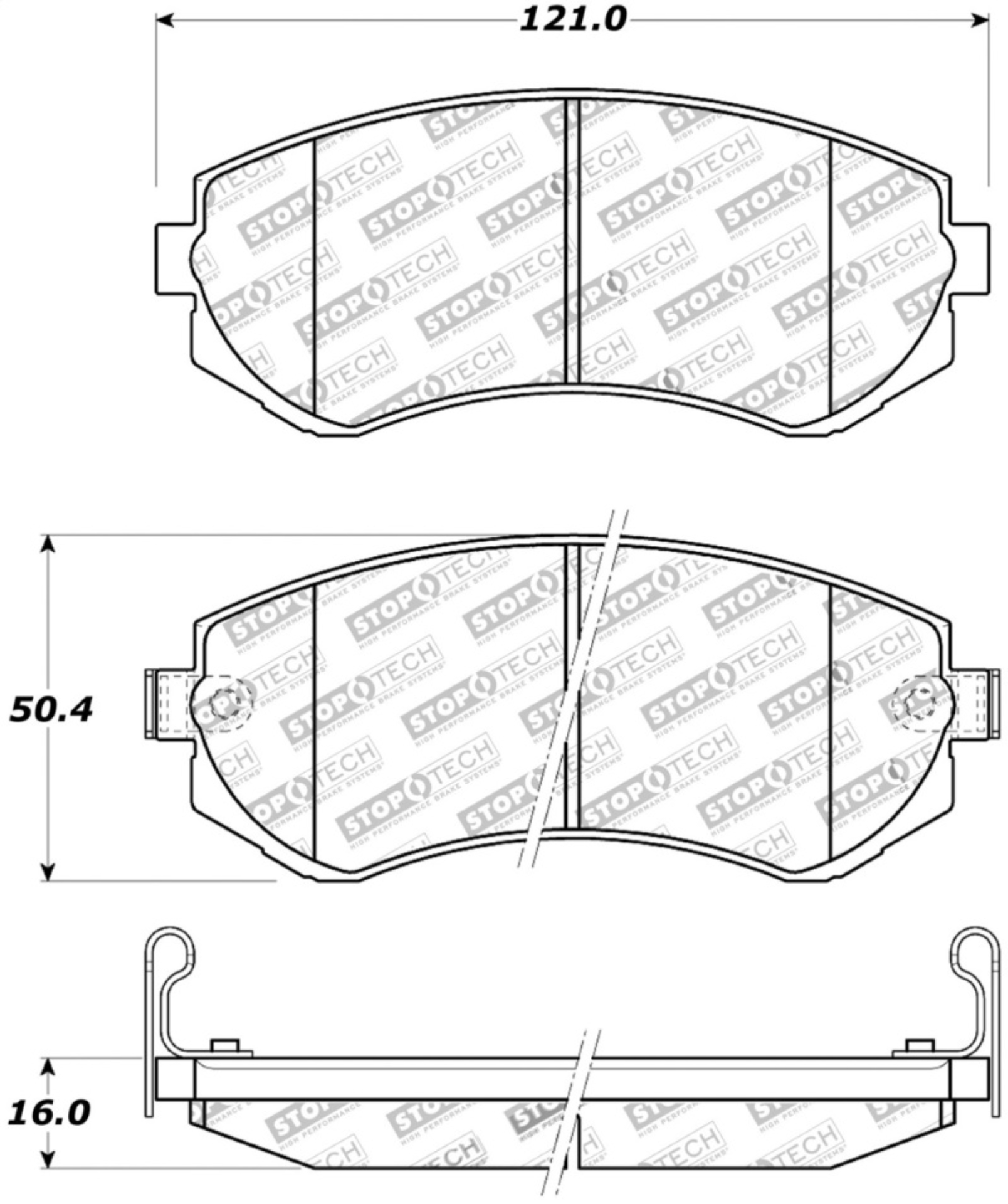 Picture of Street Brake Pads with Shims and Hardware