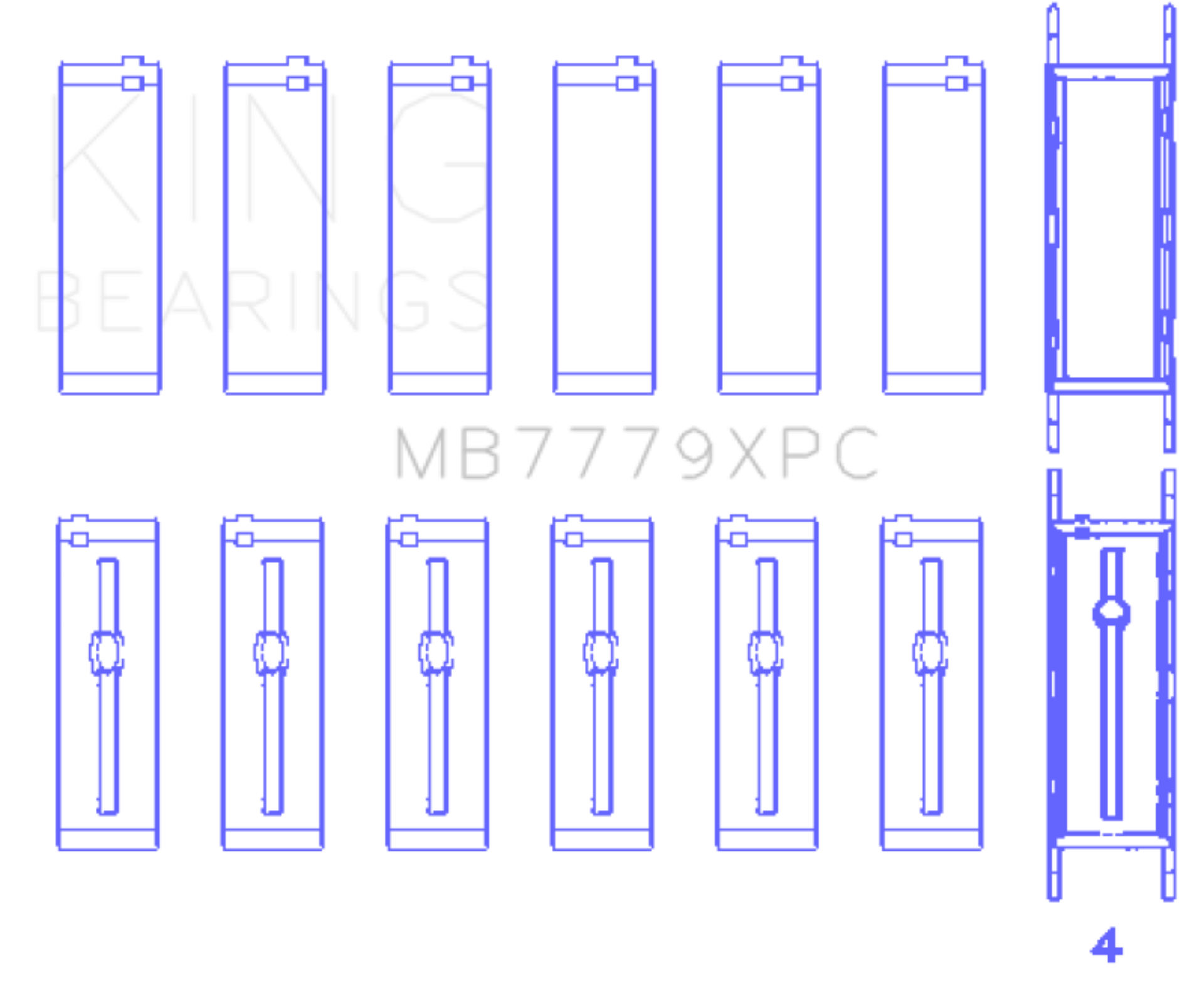 Picture of King Engine Bearings BMW B58B30A (Size 0.25) Coated Performance Main Bearing Set