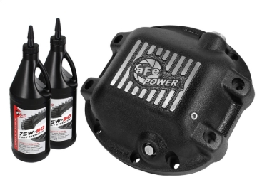 Picture of aFe Power Differential Cover Machined Fins 97-15 Jeep Dana 30 w/ 75W-90 Gear Oil 2 QT