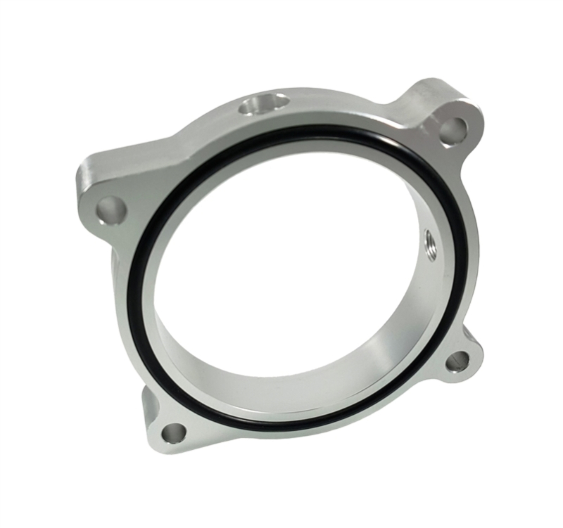 Picture of Torque Solution Throttle Body Spacer (Silver): Ford Mustang GT 5.0L 2011-2016