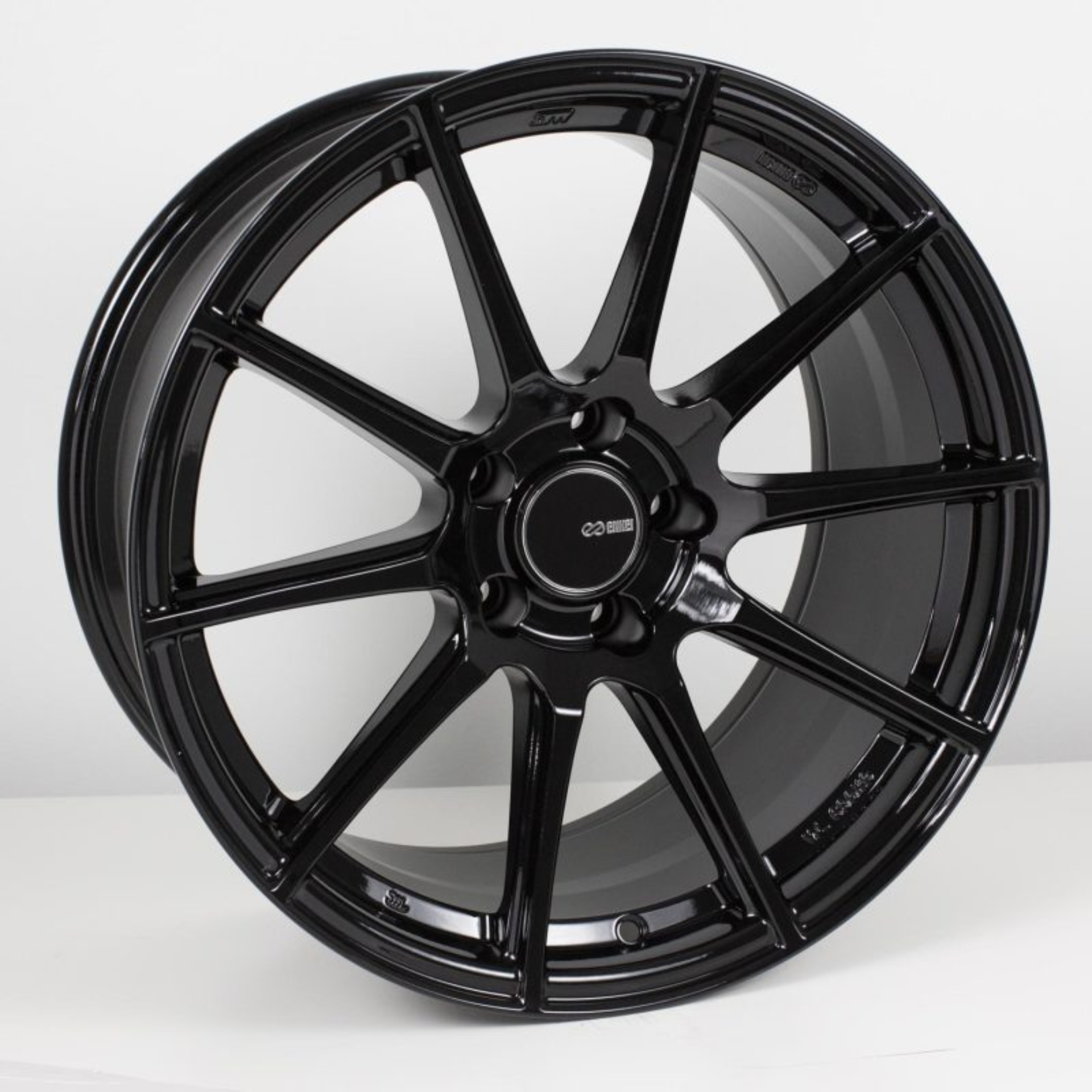 Picture of Enkei TS10 18x9.5 35mm Offset 5x114.3 Bolt Pattern 72.6mm Bore Dia Gloss Black Wheel