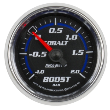 Picture of Autometer Cobalt Gauge Vac/Boost 2 1/16in -1 - +2 Bar Mechanical Cobalt