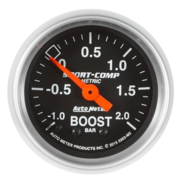Picture of Autometer Sport-Comp Gauge Vac/Boost 2 1/16in -1 - +2 Bar Mechanical Sport-Comp